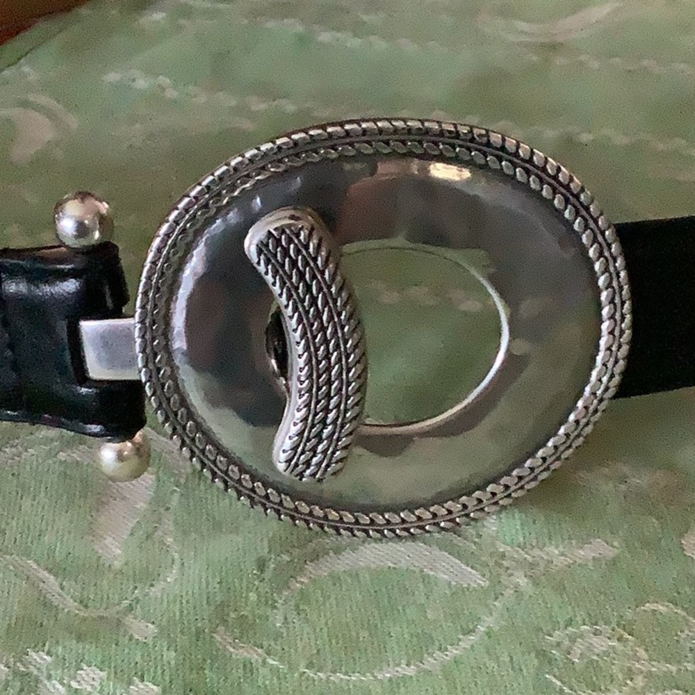 Belt - black leather with gorgeous silver buckle.